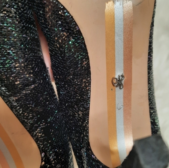 Same Edelman Black Sequined Hazel Pump High Heels 6 - Picture 7 of 9